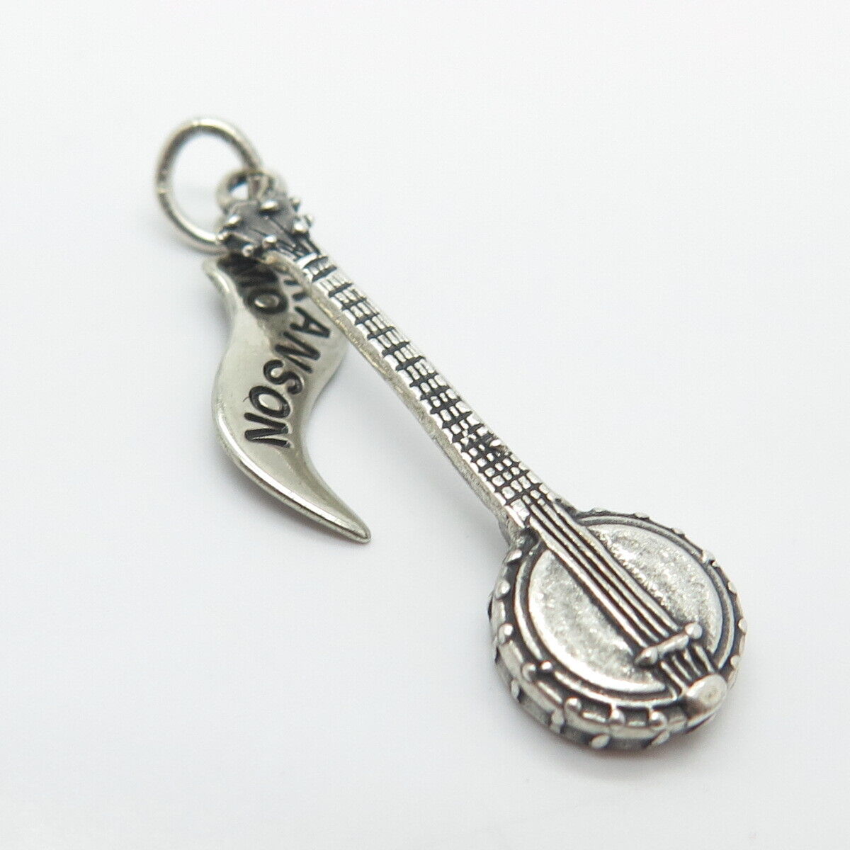 925 Sterling Silver Vintage Banjo-Ukulele Musical Instrument Charm Pendant