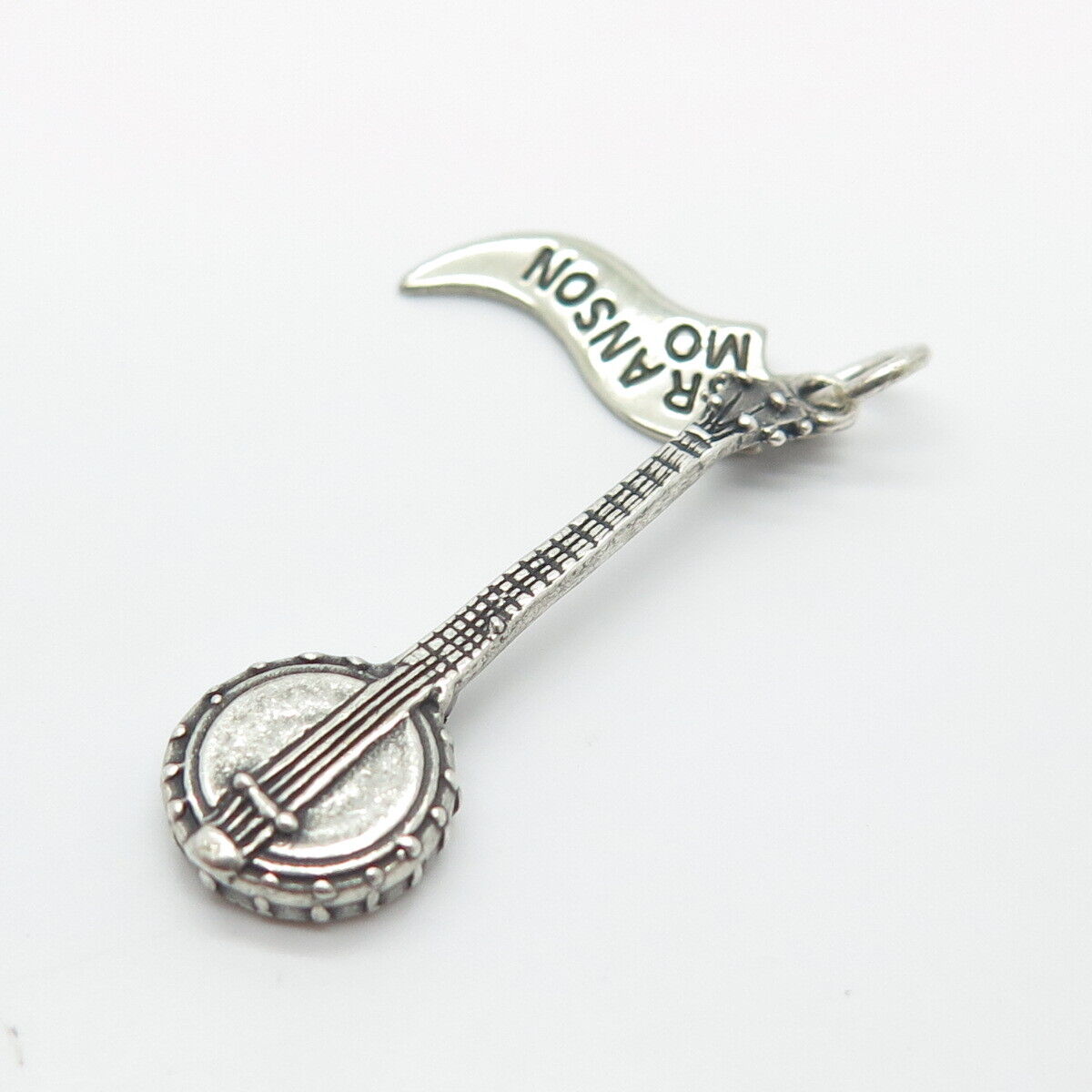 925 Sterling Silver Vintage Banjo-Ukulele Musical Instrument Charm Pendant