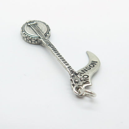 925 Sterling Silver Vintage Banjo-Ukulele Musical Instrument Charm Pendant