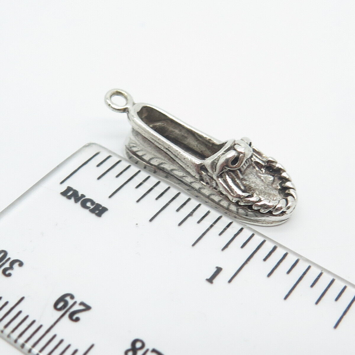 925 Sterling Silver Vintage Sun West Lady's Pump Shoe Charm Pendant