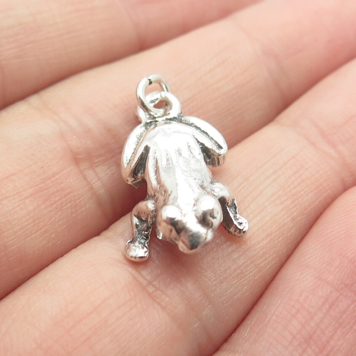 925 Sterling Silver Vintage Frog For Good Luck 3D Charm Pendant