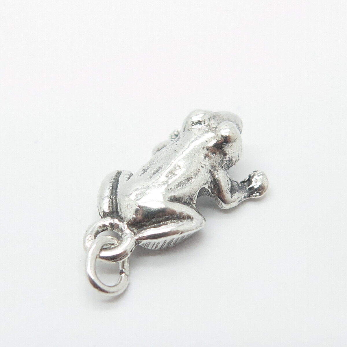 925 Sterling Silver Vintage Frog For Good Luck 3D Charm Pendant