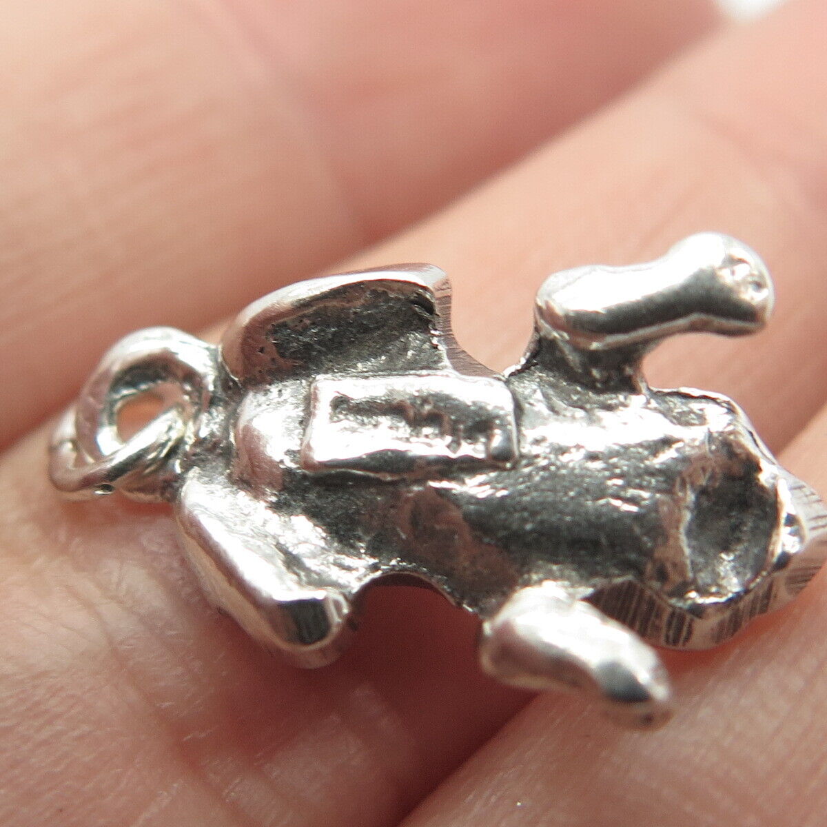 925 Sterling Silver Vintage Frog For Good Luck 3D Charm Pendant