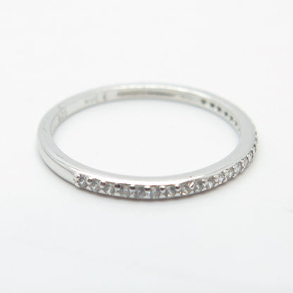 925 Sterling Silver Pave C Z Band Ring Size 6