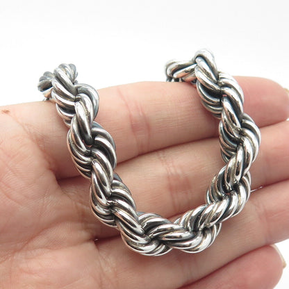 925 Sterling Silver Vintage Twisted Rope Chain Necklace 16"