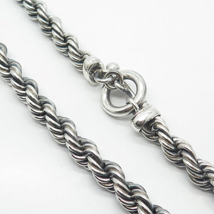 925 Sterling Silver Vintage Twisted Rope Chain Necklace 16"