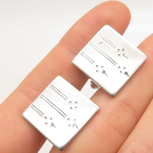 925 Sterling Silver Vintage USA Kreisler Square Cufflinks