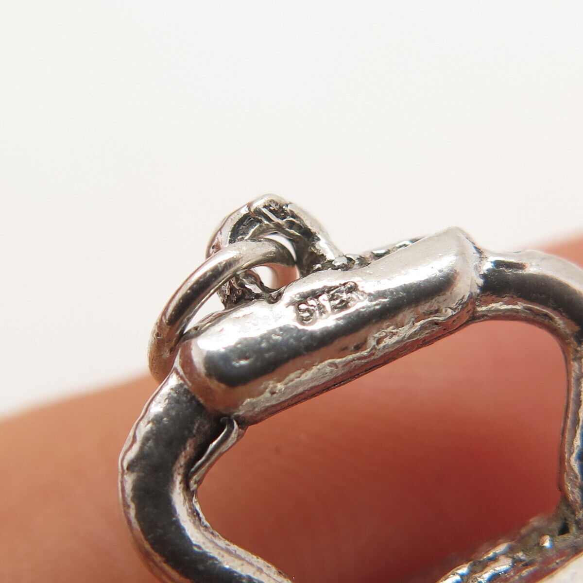 925 Sterling Silver Vintage Iron 3D Charm Pendant