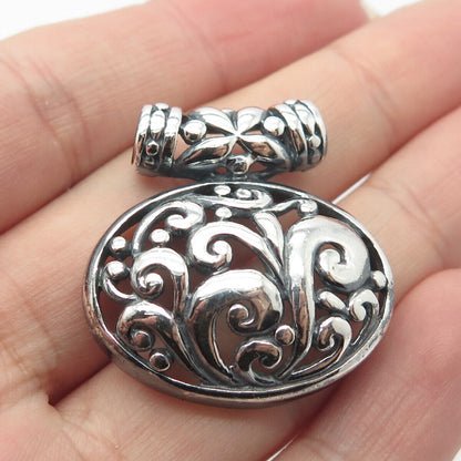 925 Sterling Silver Vintage Ornate Slide Pendant