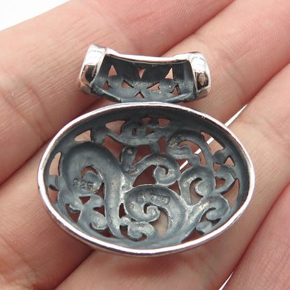 925 Sterling Silver Vintage Ornate Slide Pendant