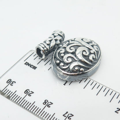 925 Sterling Silver Vintage Ornate Slide Pendant