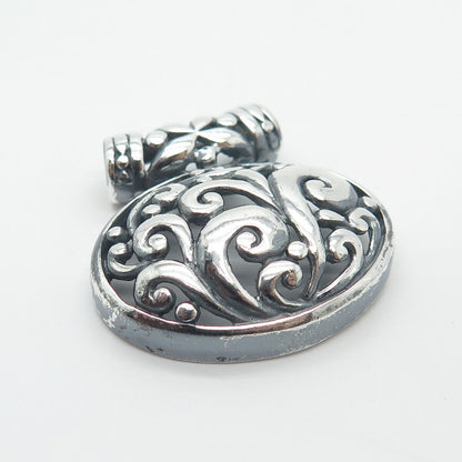 925 Sterling Silver Vintage Ornate Slide Pendant