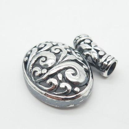 925 Sterling Silver Vintage Ornate Slide Pendant