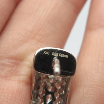 925 Sterling Silver KJC Real Topaz Gemstone Round Huggie Earrings