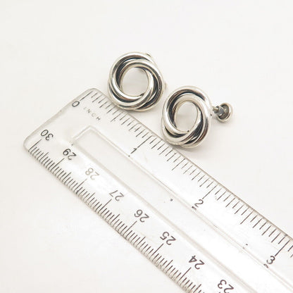 925 Sterling Silver Vintage BEAU Nest Screw Back Earrings