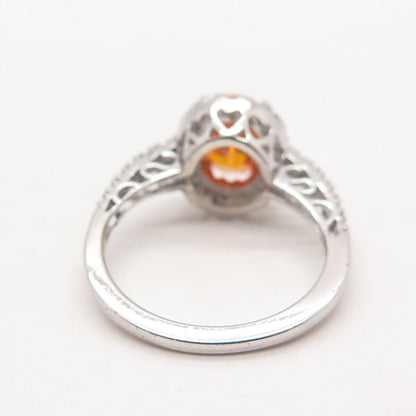 925 Sterling Silver White & Fire C Z Ring Size 7