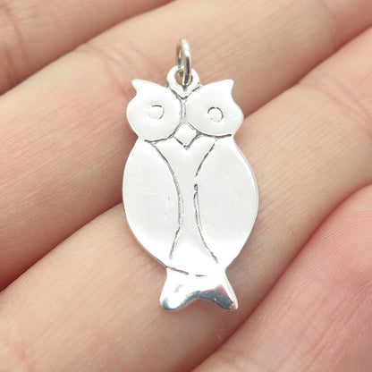 925 Sterling Silver Vintage Wise Owl Pendant