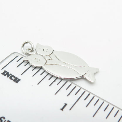 925 Sterling Silver Vintage Wise Owl Pendant