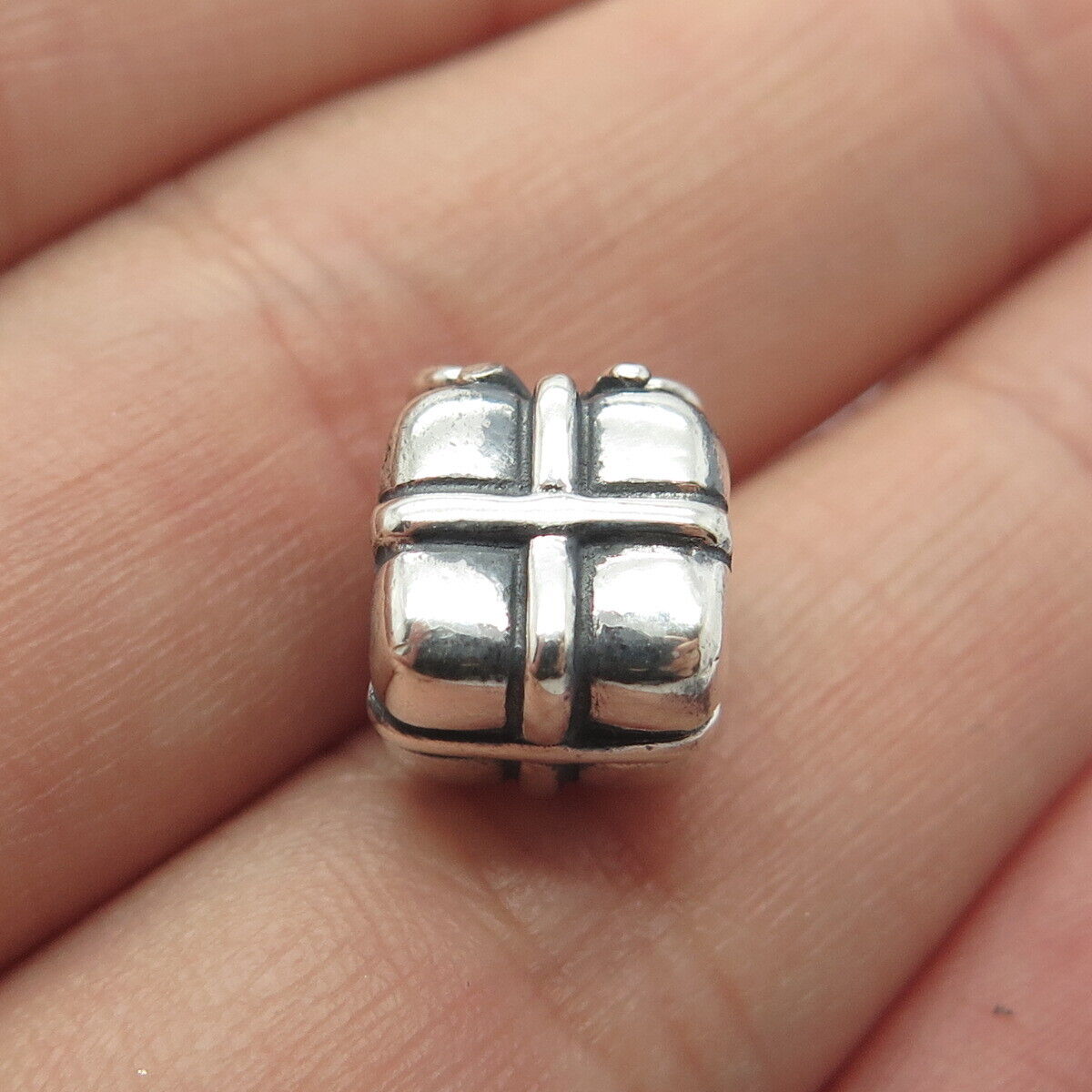 925 Sterling Silver Pandora Present Box Bead Charm