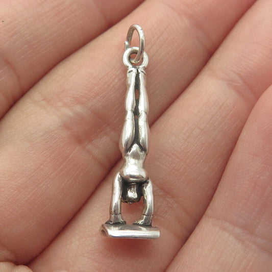 925 Sterling Silver Vintage Sunwest Athlete / Gymnast 3D Pendant