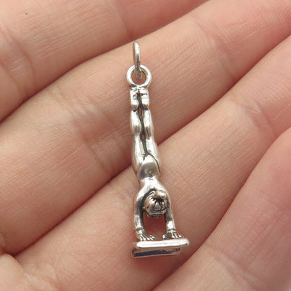 925 Sterling Silver Vintage Sunwest Athlete / Gymnast 3D Pendant