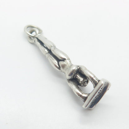 925 Sterling Silver Vintage Sunwest Athlete / Gymnast 3D Pendant