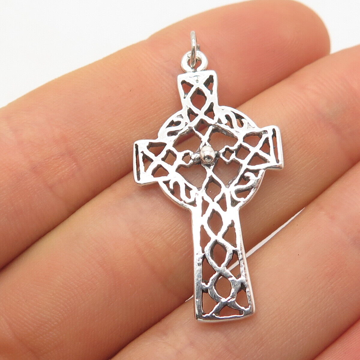 925 Sterling Silver Vintage Celtic Cross Pendant