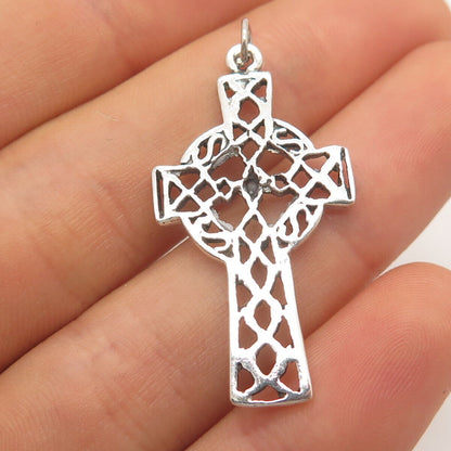 925 Sterling Silver Vintage Celtic Cross Pendant