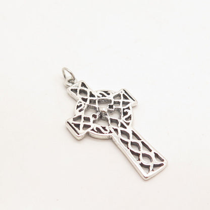 925 Sterling Silver Vintage Celtic Cross Pendant