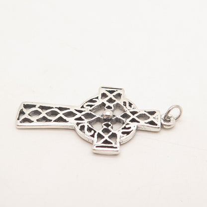 925 Sterling Silver Vintage Celtic Cross Pendant