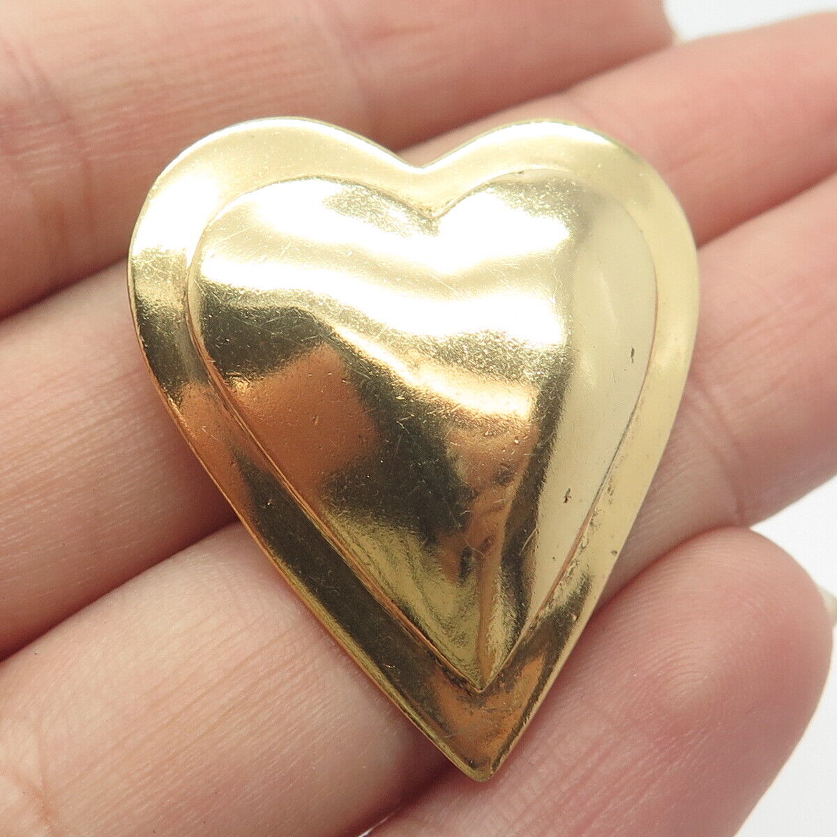 925 Sterling Silver Gold Plated Vintage Robin Kahn Heart Central Part