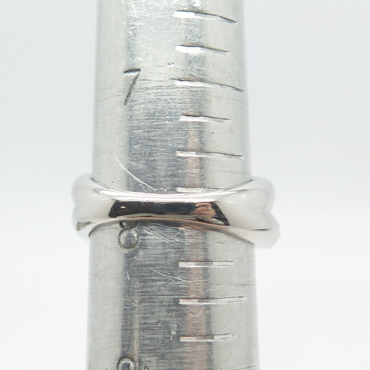 925 Sterling Silver Pave C Z Crossover Ring Size 8