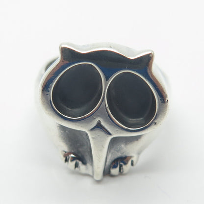 925 Sterling Silver Vintage Wise Owl Ring Size 8.25