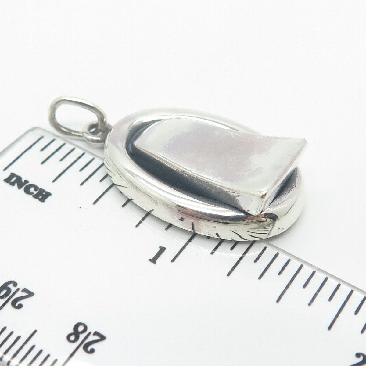 925 Sterling Silver Vintage I I F Modernist Pendant