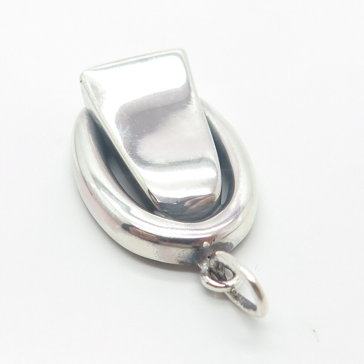 925 Sterling Silver Vintage I I F Modernist Pendant