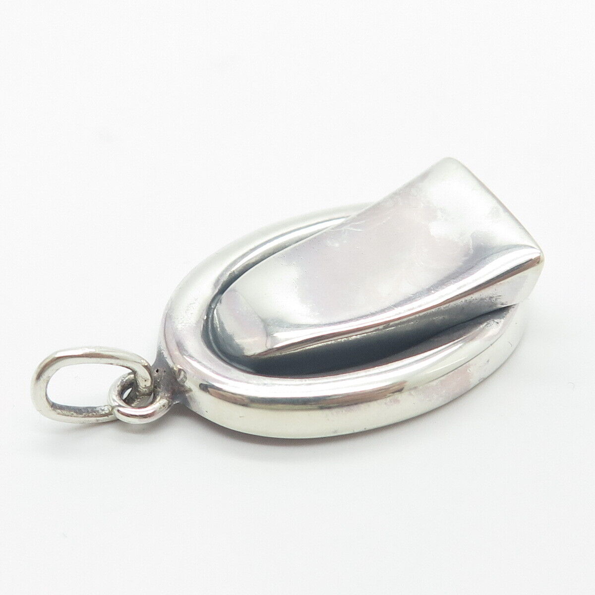 925 Sterling Silver Vintage I I F Modernist Pendant