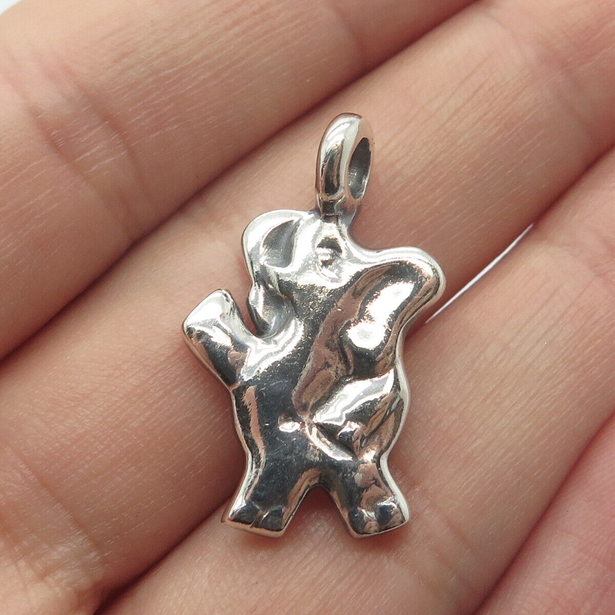 925 Sterling Silver Vintage Elephant For Good Luck Charm Pendant