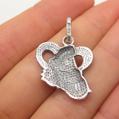 925 Sterling Silver Vintage Enamel Monkey Head Pendant