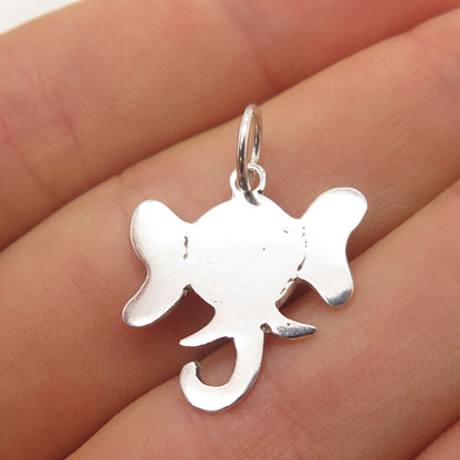 925 Sterling Silver Vintage Elephant Head For Good Luck Pendant