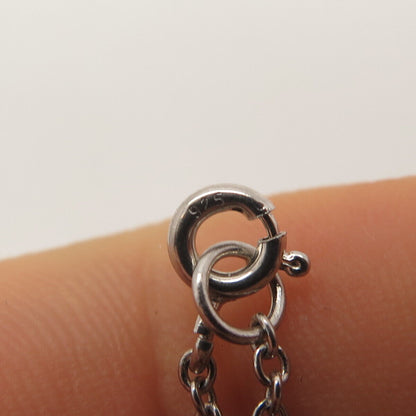 925 Sterling Silver C Z Station Cable Chain Necklace 26"