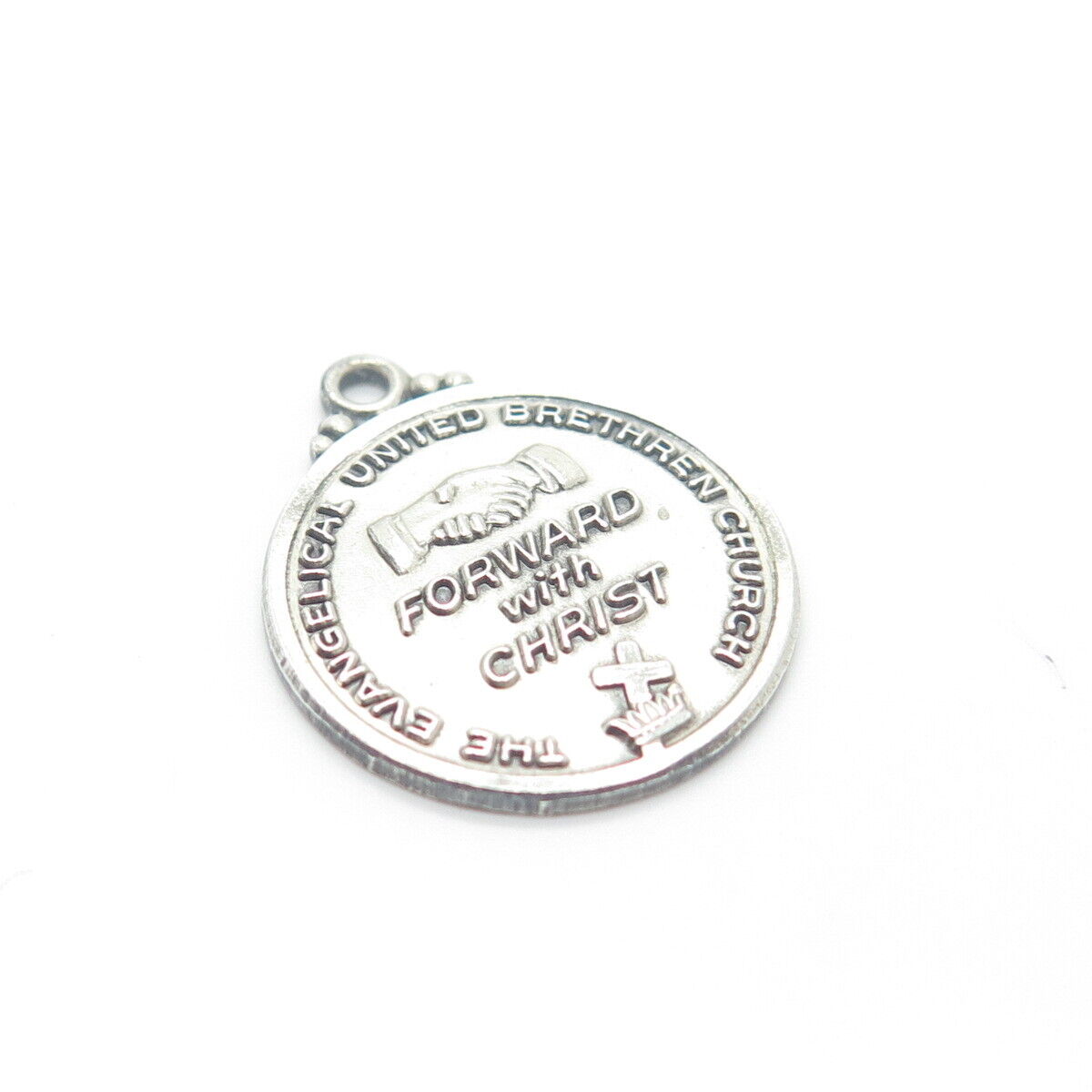 925 Sterling Silver Vintage Hayward "Forward With Christ" Charm Pendant