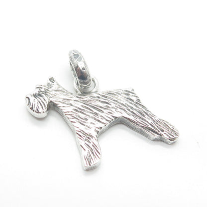 925 Sterling Silver Vintage Ribbed Dog Pendant