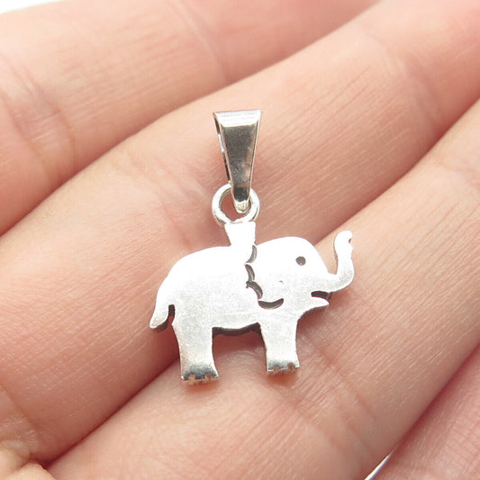 925 Sterling Silver Vintage Mexico Elephant For Good Luck Charm Pendant