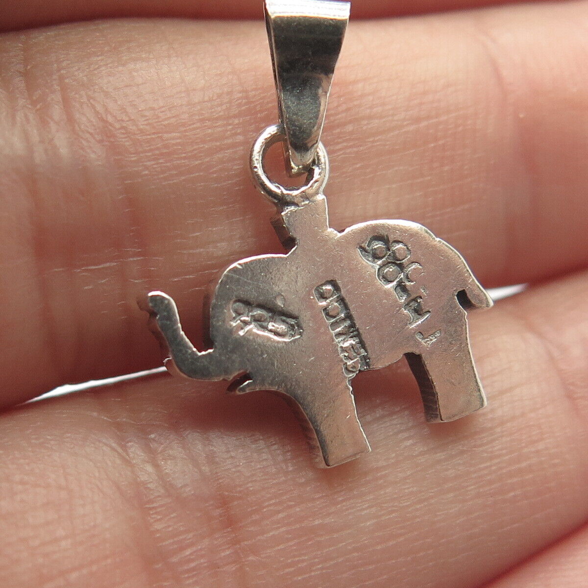 925 Sterling Silver Vintage Mexico Elephant For Good Luck Charm Pendant