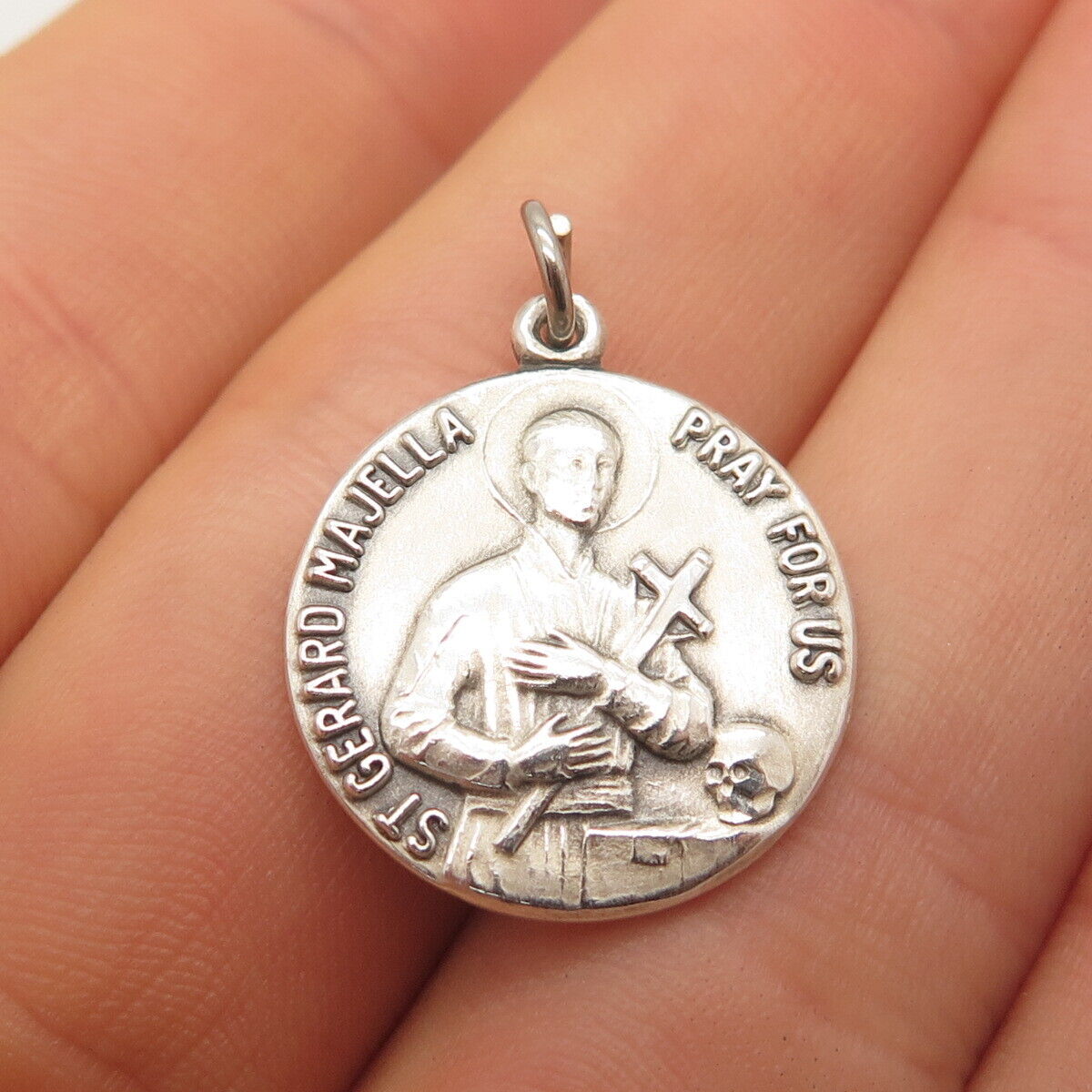 925 Sterling Silver Vintage St. Gerard Majella Religious Pendant