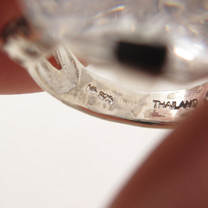 925 Sterling Silver Radiant-Cut C Z Ring Size 7.5