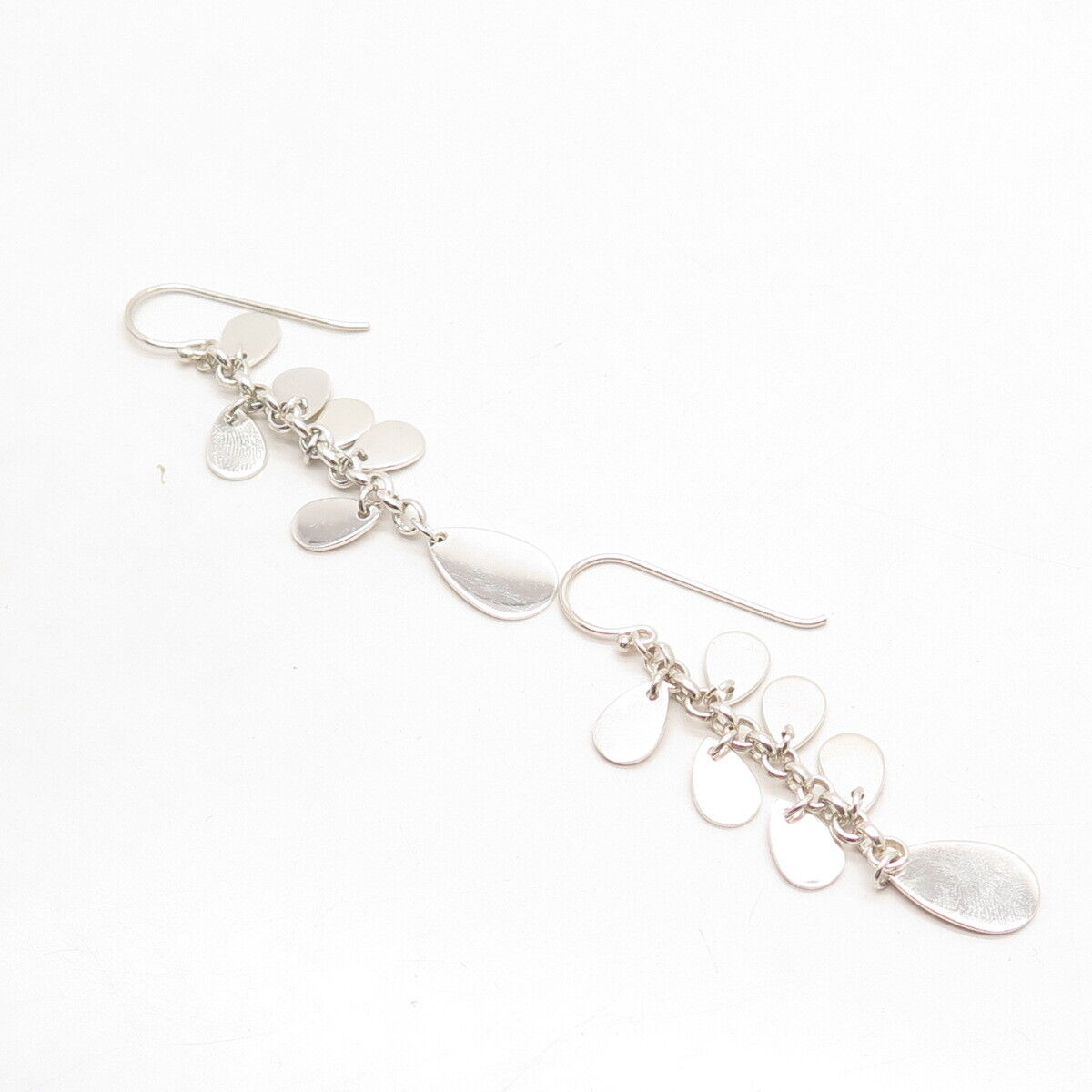 925 Sterling Silver Cluster Dangling Earrings