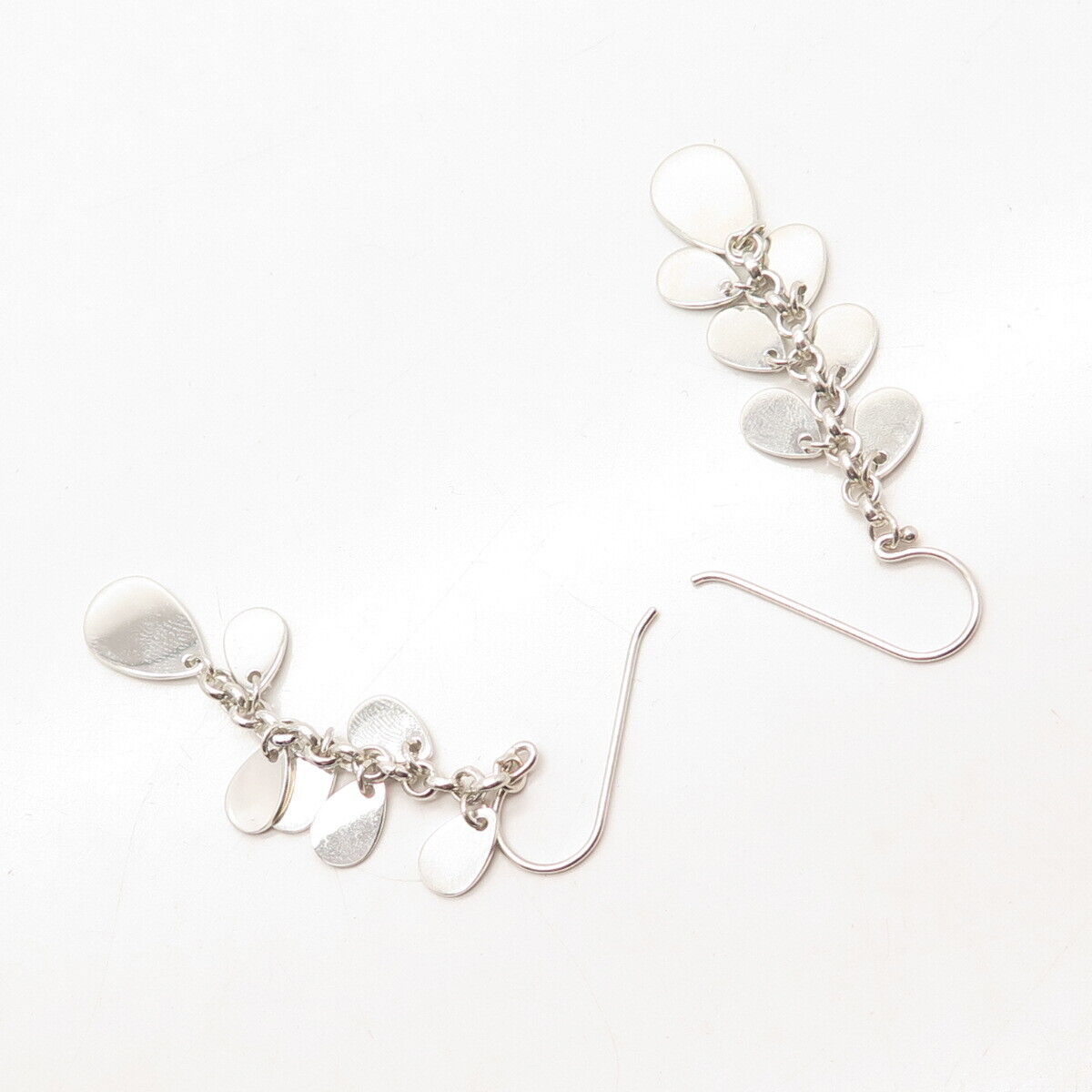 925 Sterling Silver Cluster Dangling Earrings