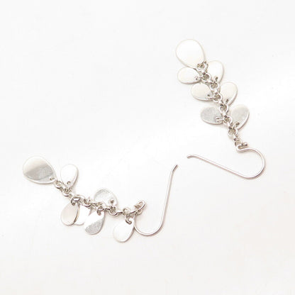 925 Sterling Silver Cluster Dangling Earrings