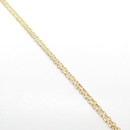 925 Sterling Silver Gold Plated Multi-Color C Z Rolo Chain Necklace 16"